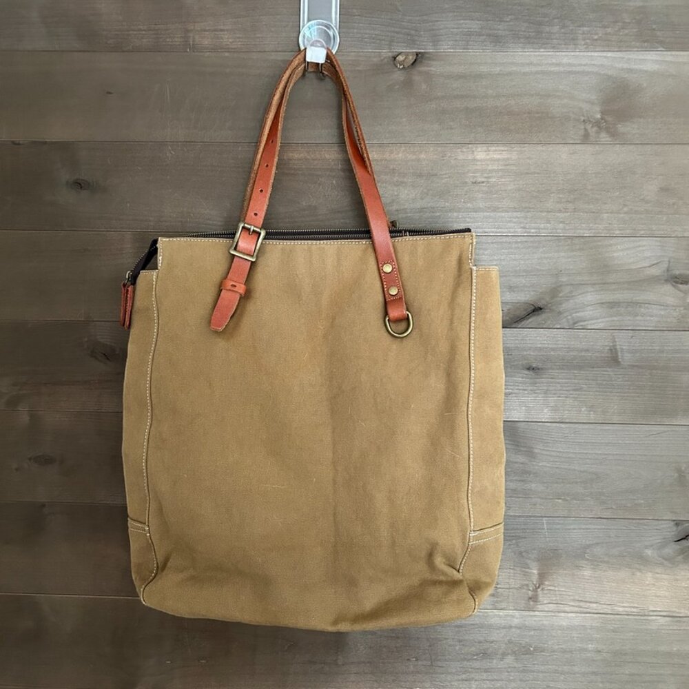 TSD The Same Direction Eco Canvas Leather Tote Laptop Bag - Picture 4 of 7